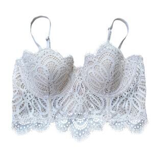Victoria's Secret Dream Angels Lace Corset Bustier Longline Bra Top 34B